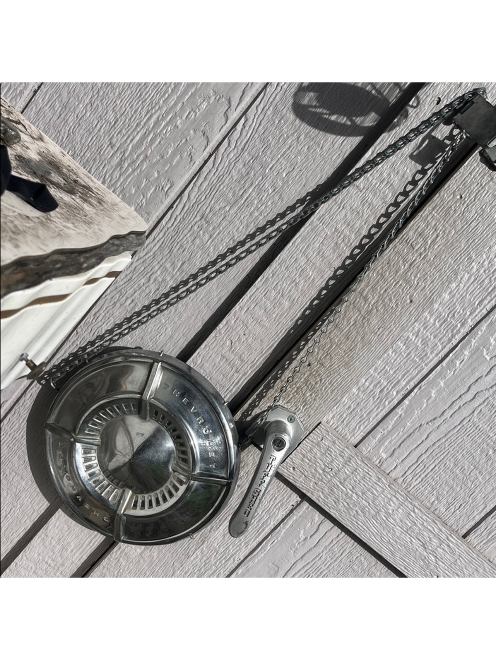 Funky Vintage Chevrolet Hubcap Crossbody Bag